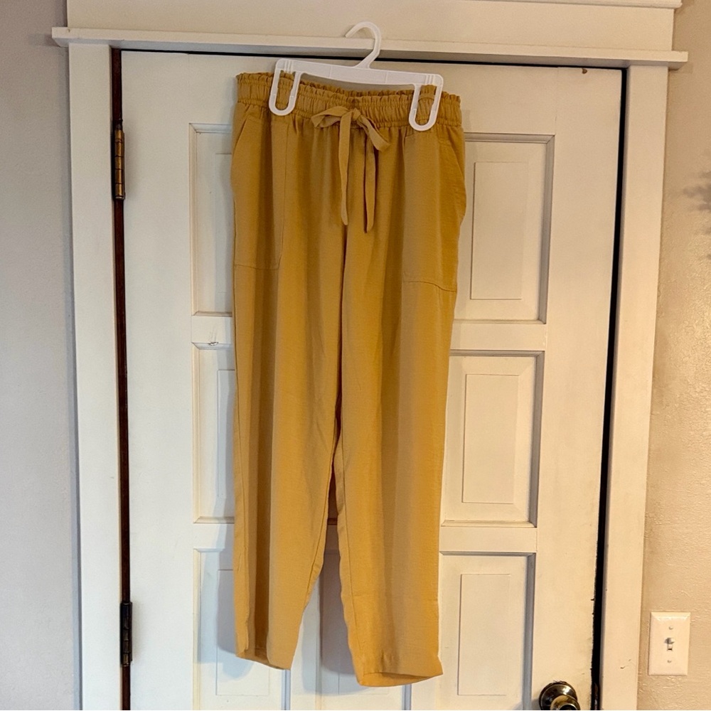 Soho Apparel Mustard Yellow Drawstring Trousers